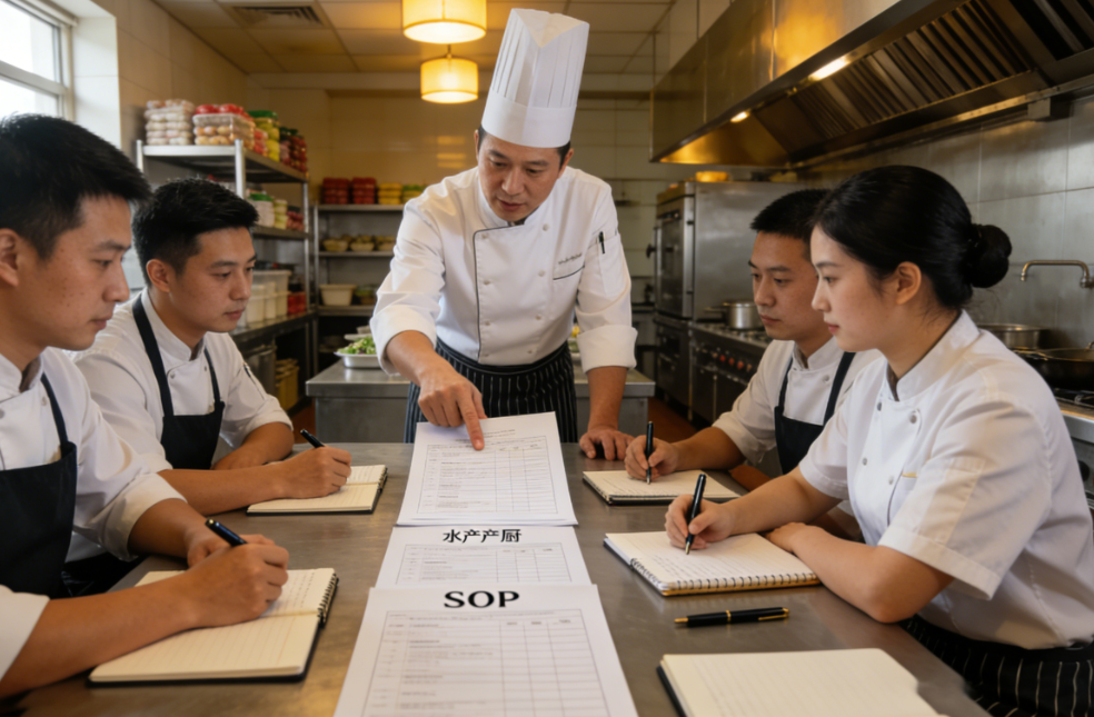 餐饮标准化时代，水产后厨全流程 SOP 搭建的核心要点
